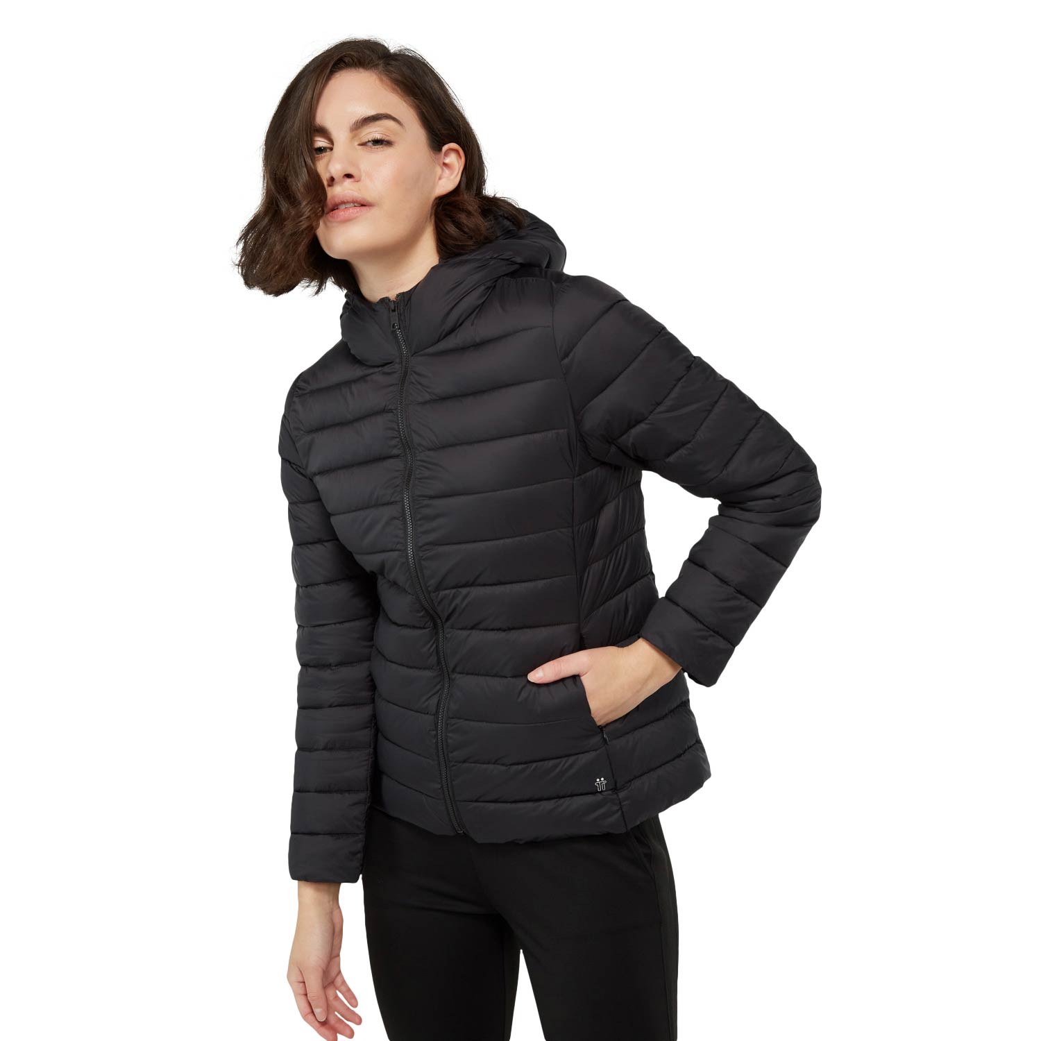 Chaqueta Capucha Chaqueta Mujer Negra Acolchada Chaqueta Mujer