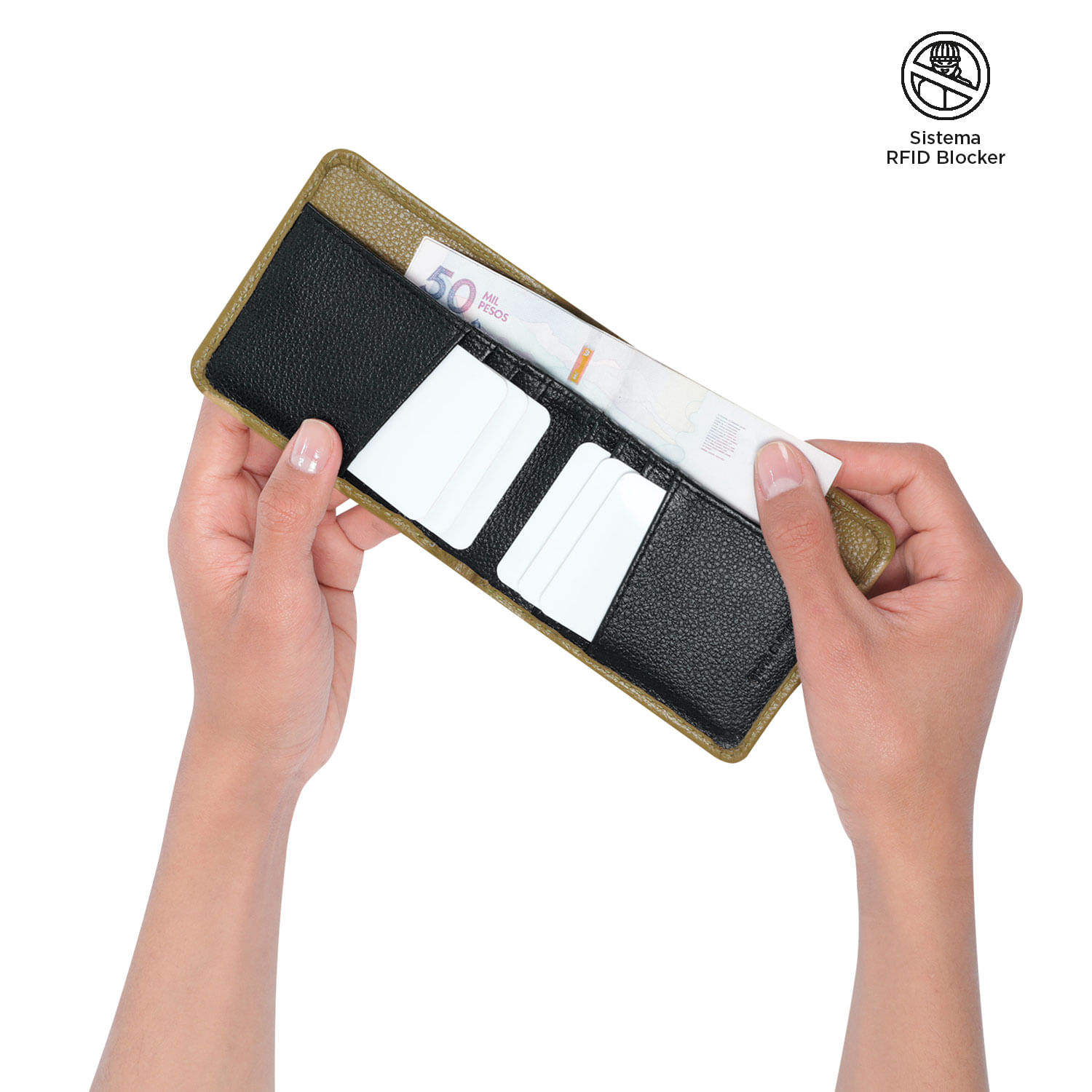 Billetera de Cuero Tooine Hombre Amarilla pequeña