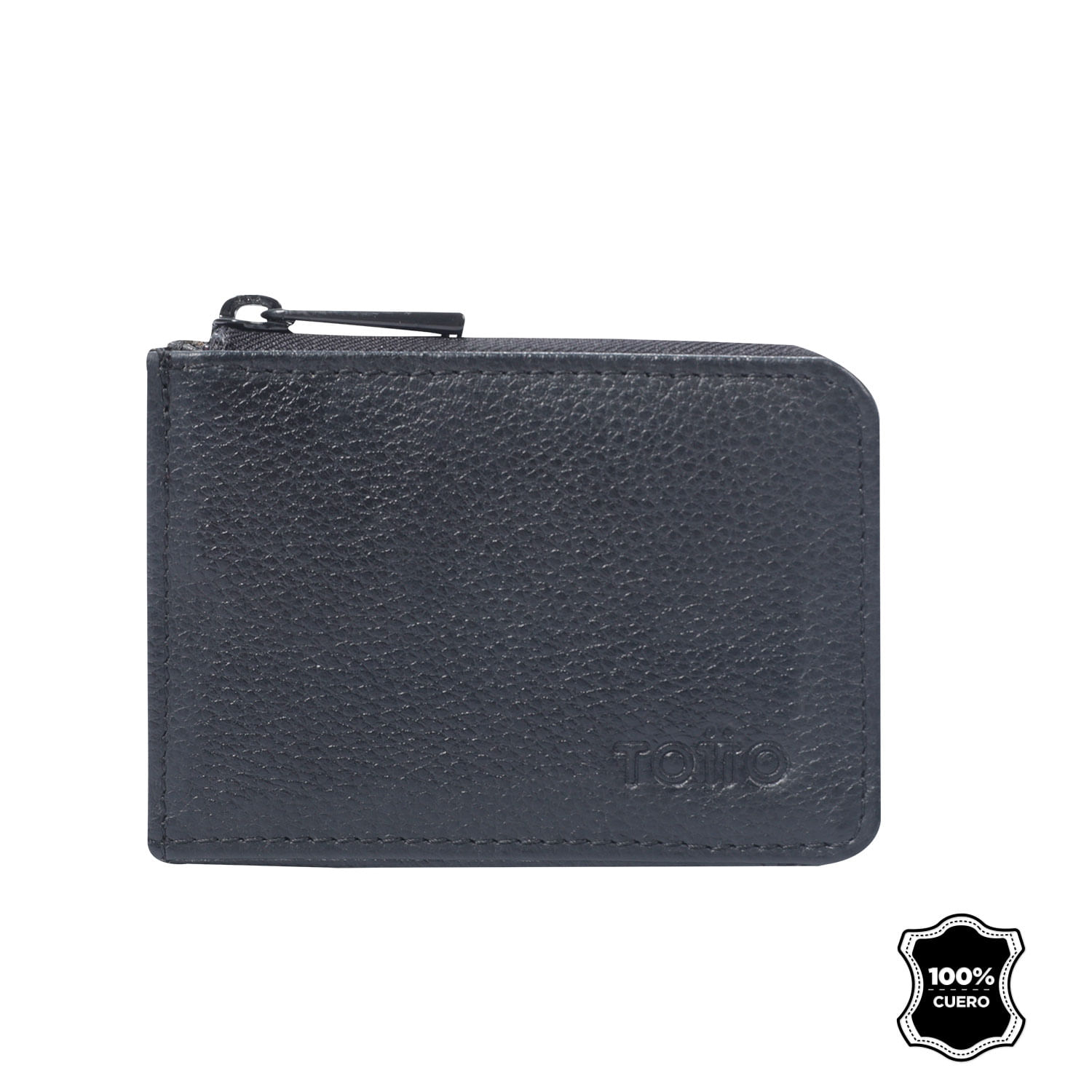 Billetera De Cuero Staty Unisex Negra pequeña