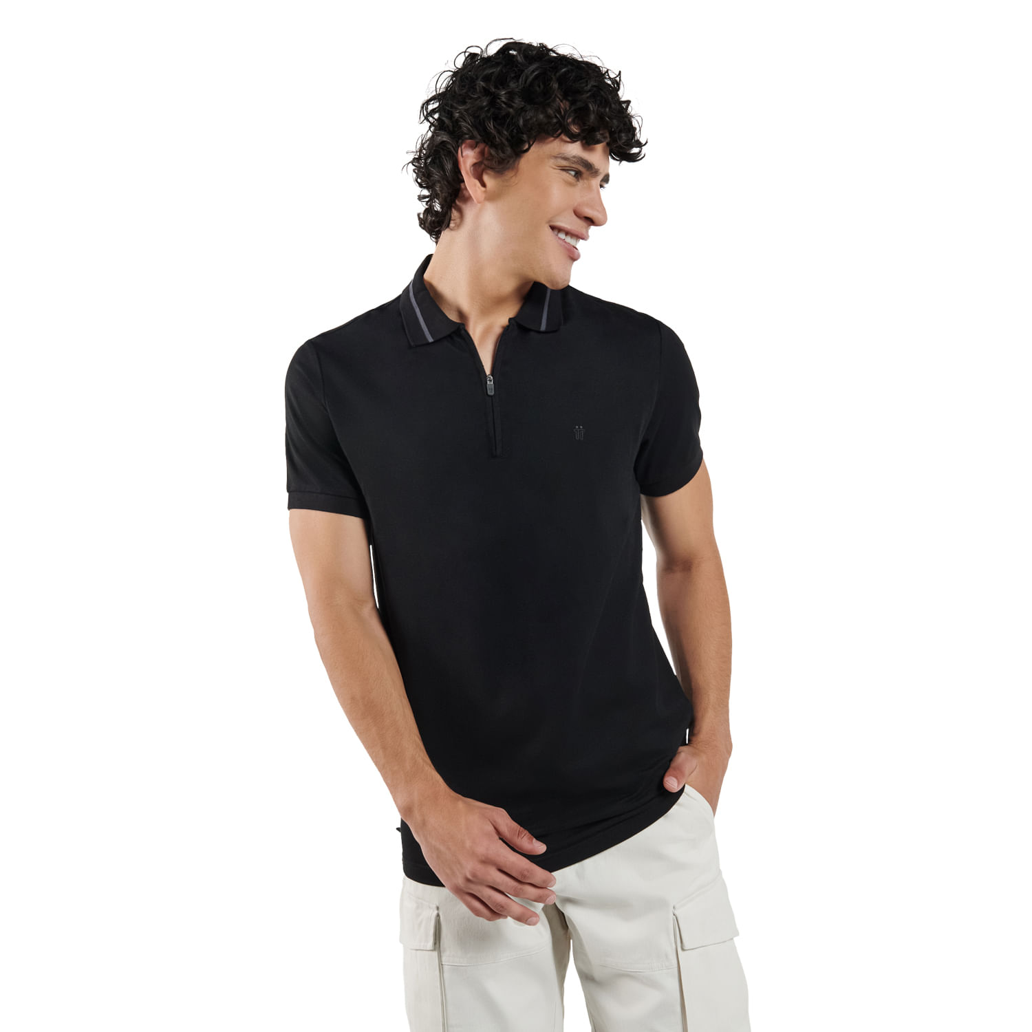 Camisa polo negra hombre deals