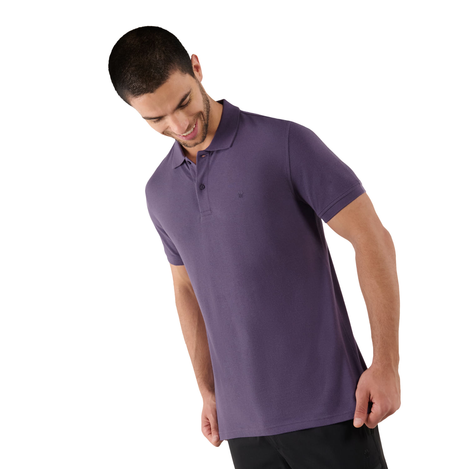 Camiseta Tipo Playera Polo Morada Hombre Playera Polo Piqué Para