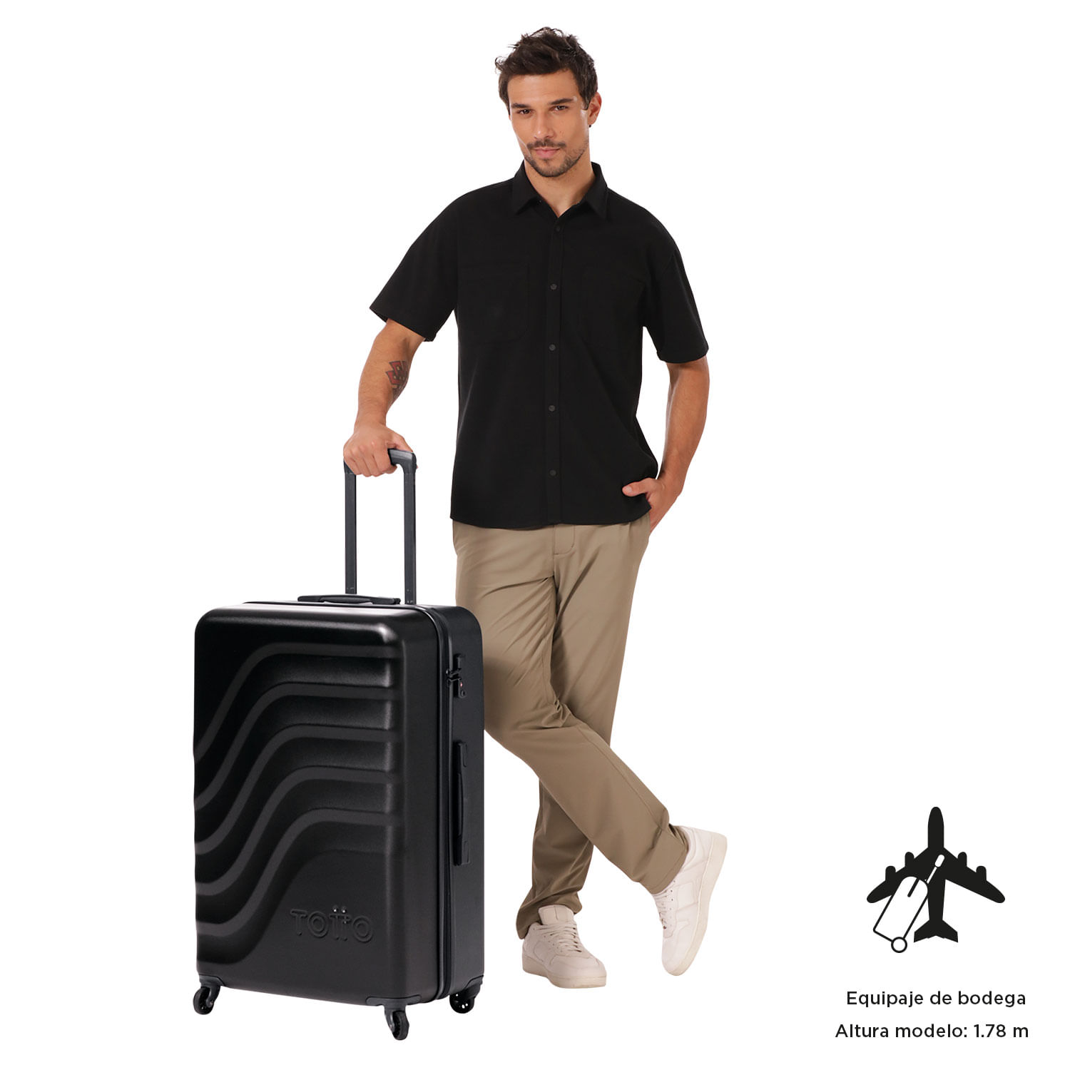 Maleta Totto Para Maletin Toto Maleta De Viaje Grande 360 Bazy L Negra