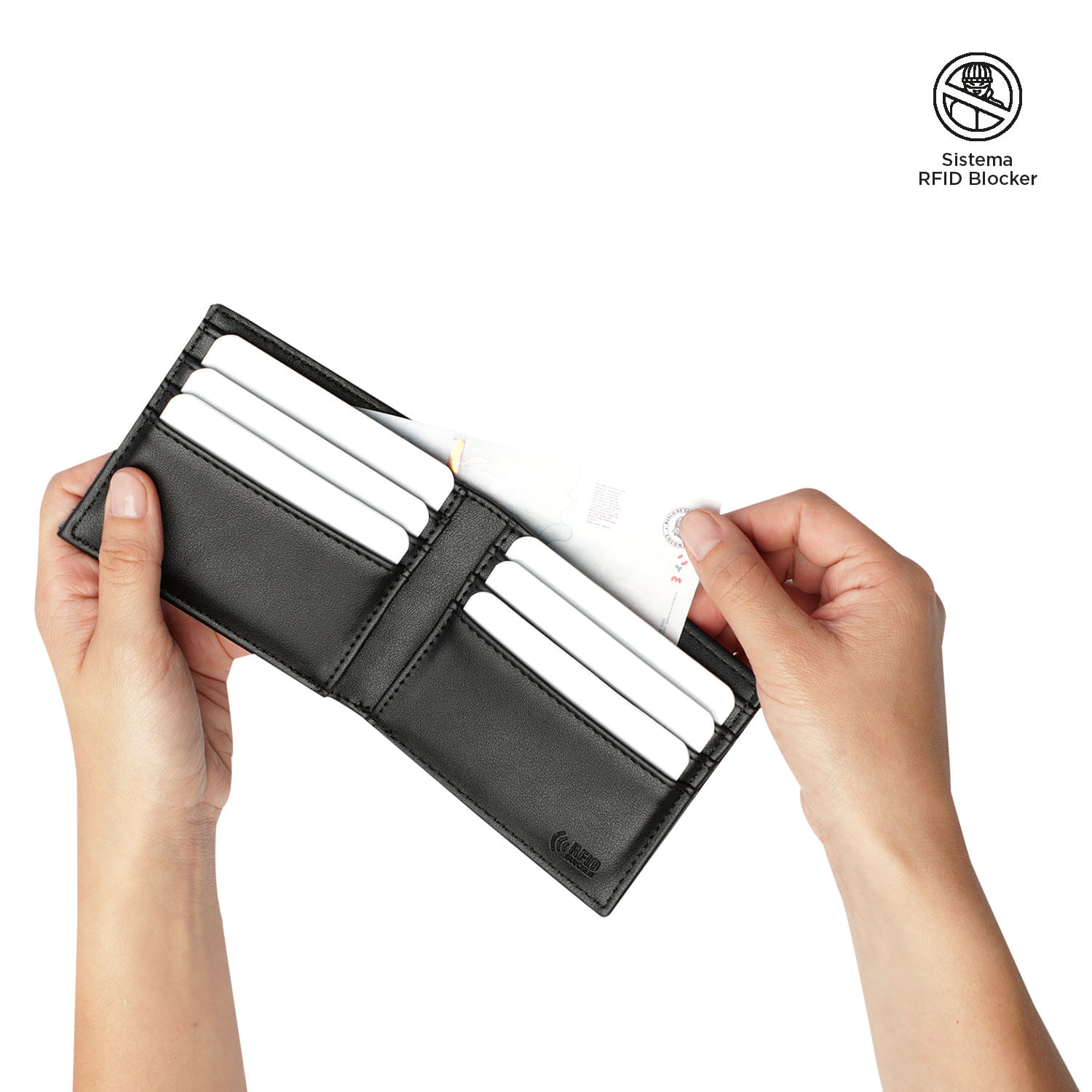 Billetera Vlidetto con RFID Blocker Negra Hombre Totto