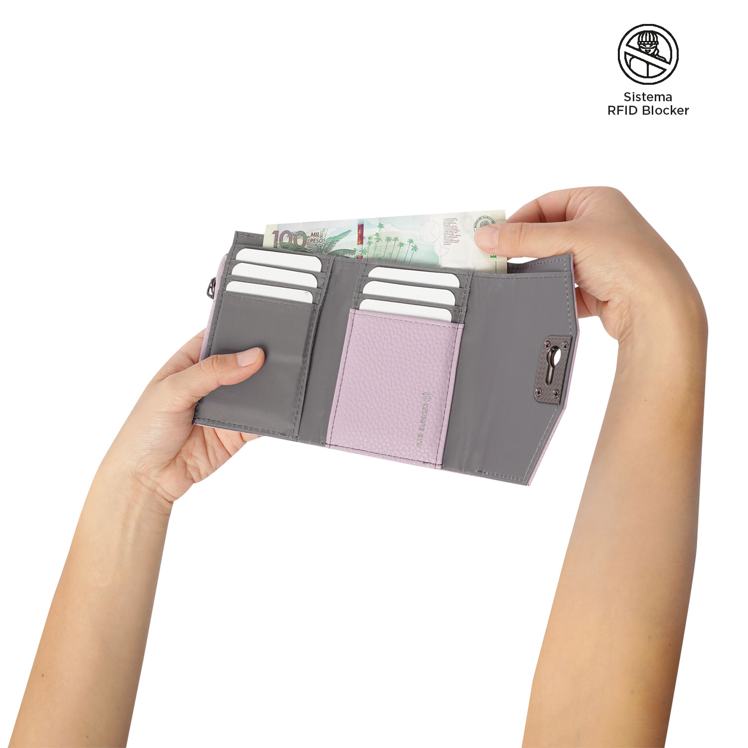 Billetera para mujer Smooth Ney rosada