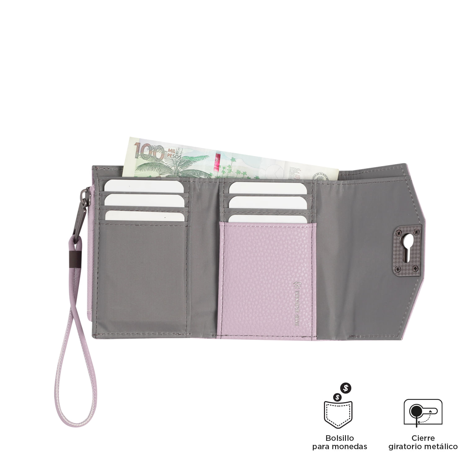 Billetera para mujer Smooth Ney rosada