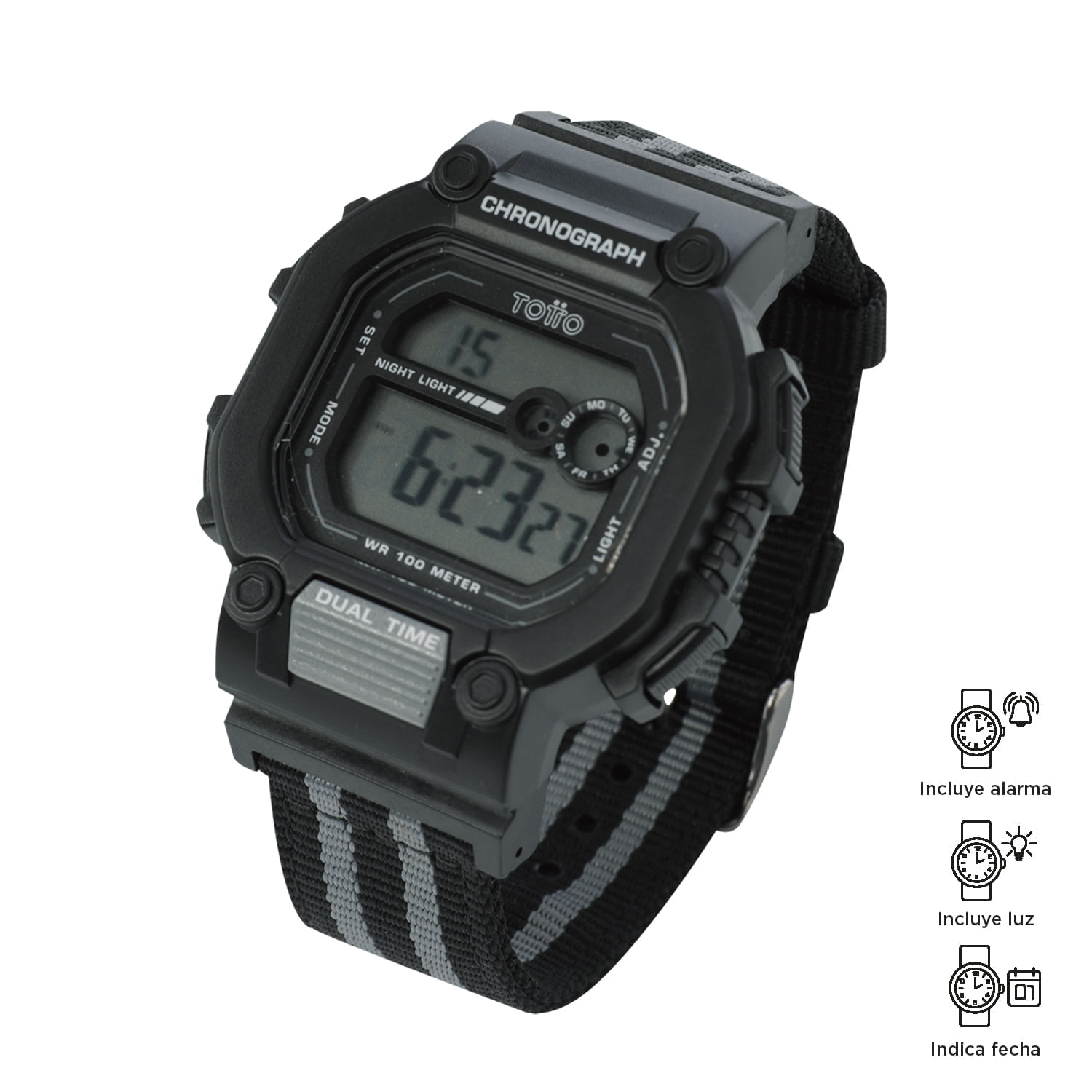 Reloj Digital Atv color Negro Hombre Totto