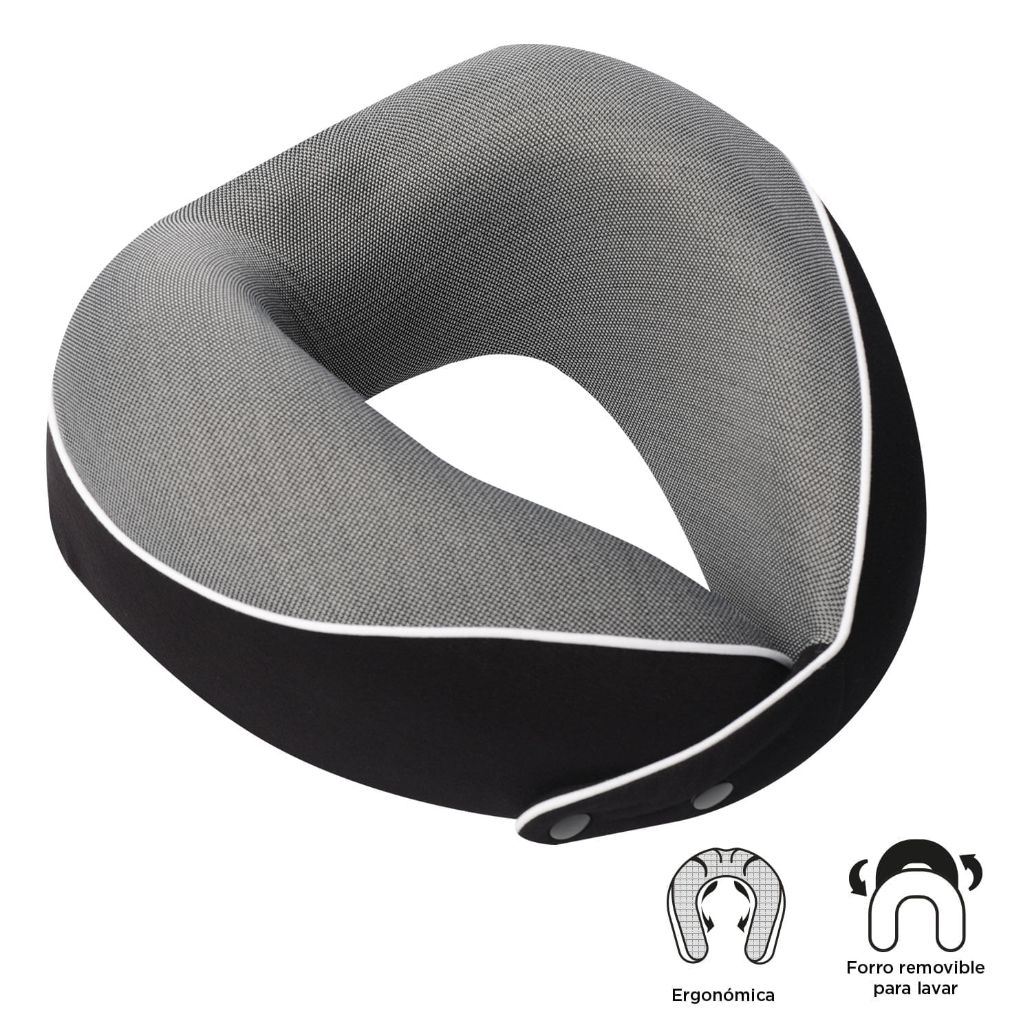 Almohada para cuello Memory Foam Plane Negra Totto