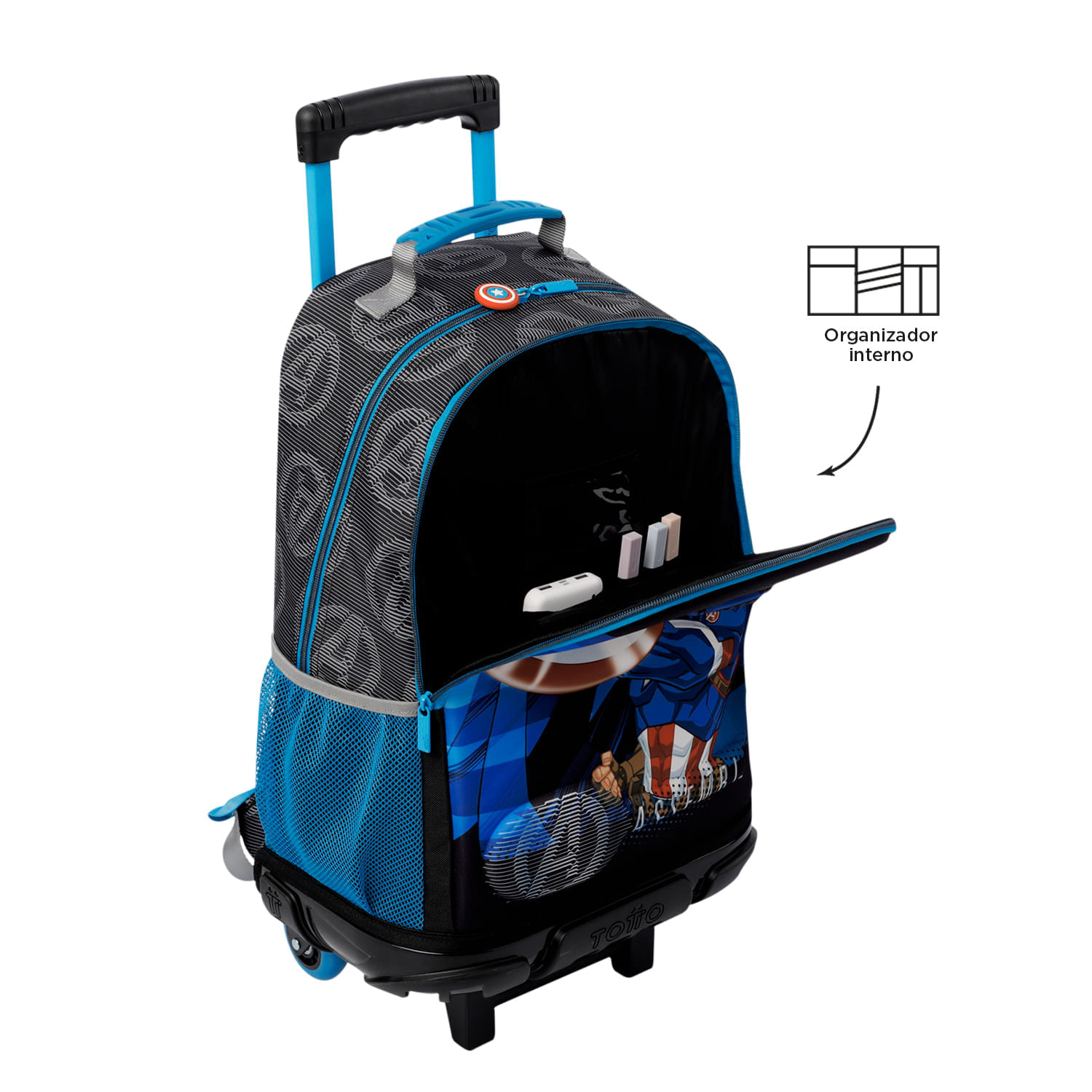 Morral con ruedas para niño Avengers