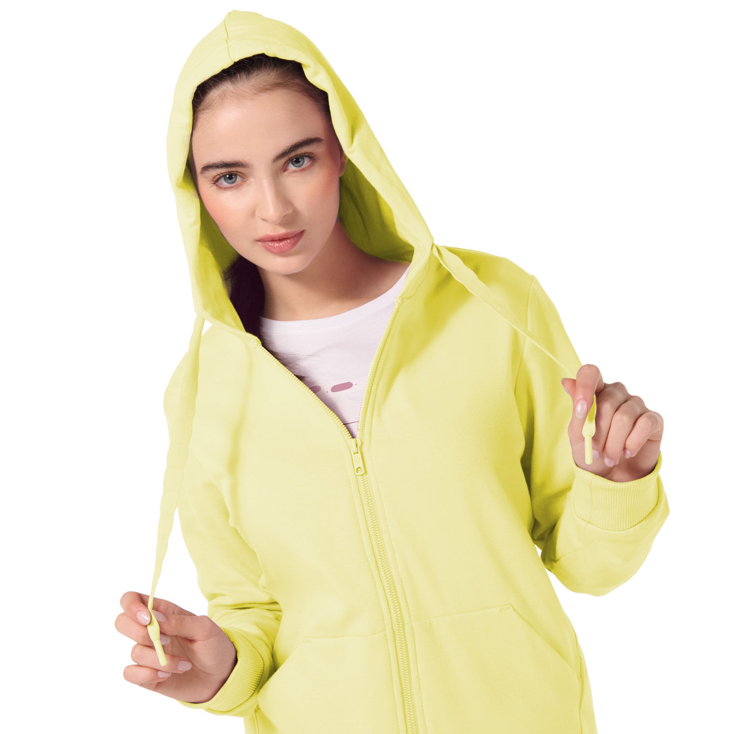 Cremallera Buzo Mujer Amarillo Buzo Con Capucha New Balance