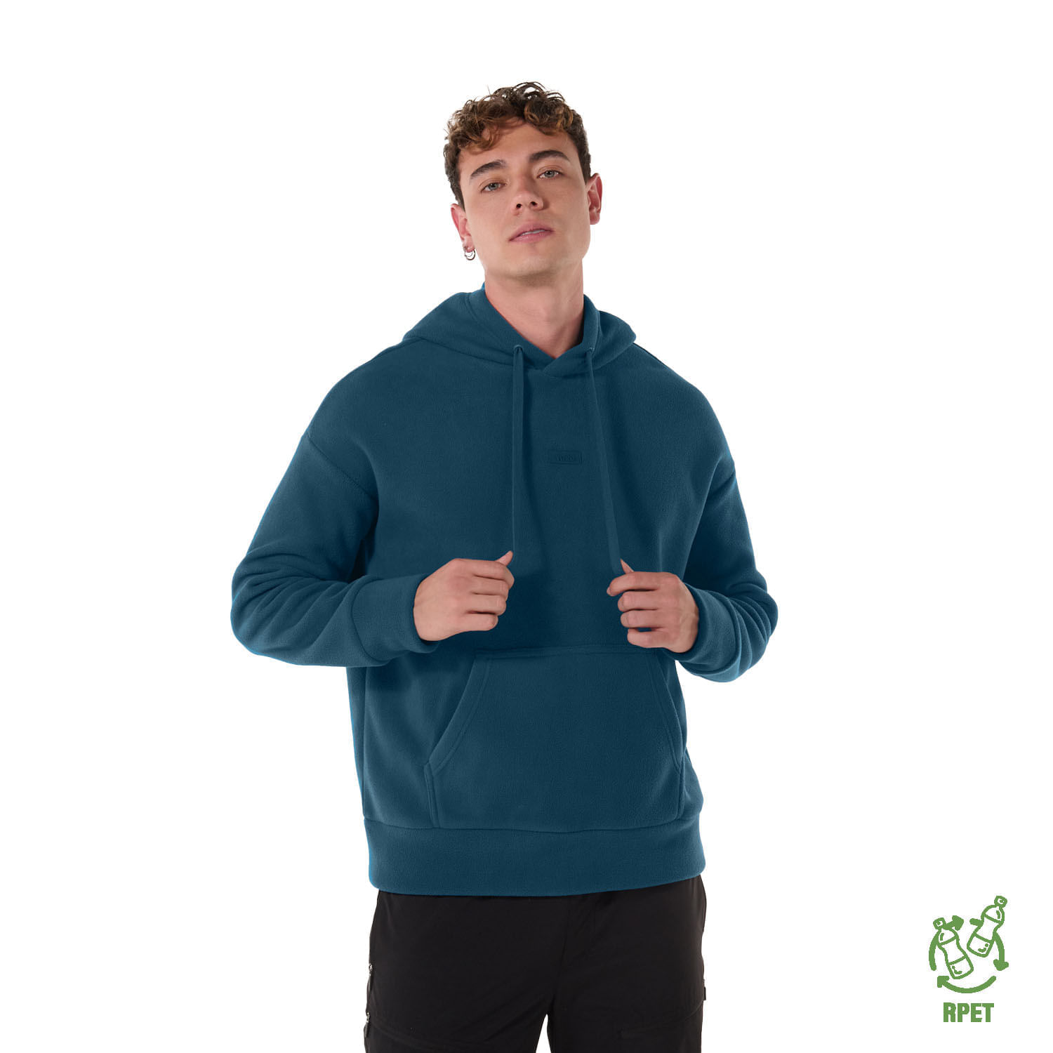 Buzo Cuello Redondo Capucha Buzo Azul Claro Hombre Sudaderas De