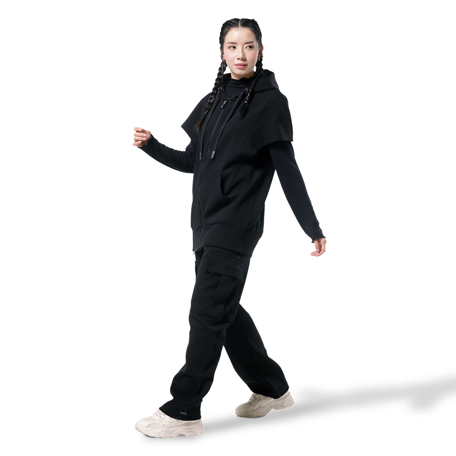 Chaleco tipo Hoodie Sail Unisex Negro