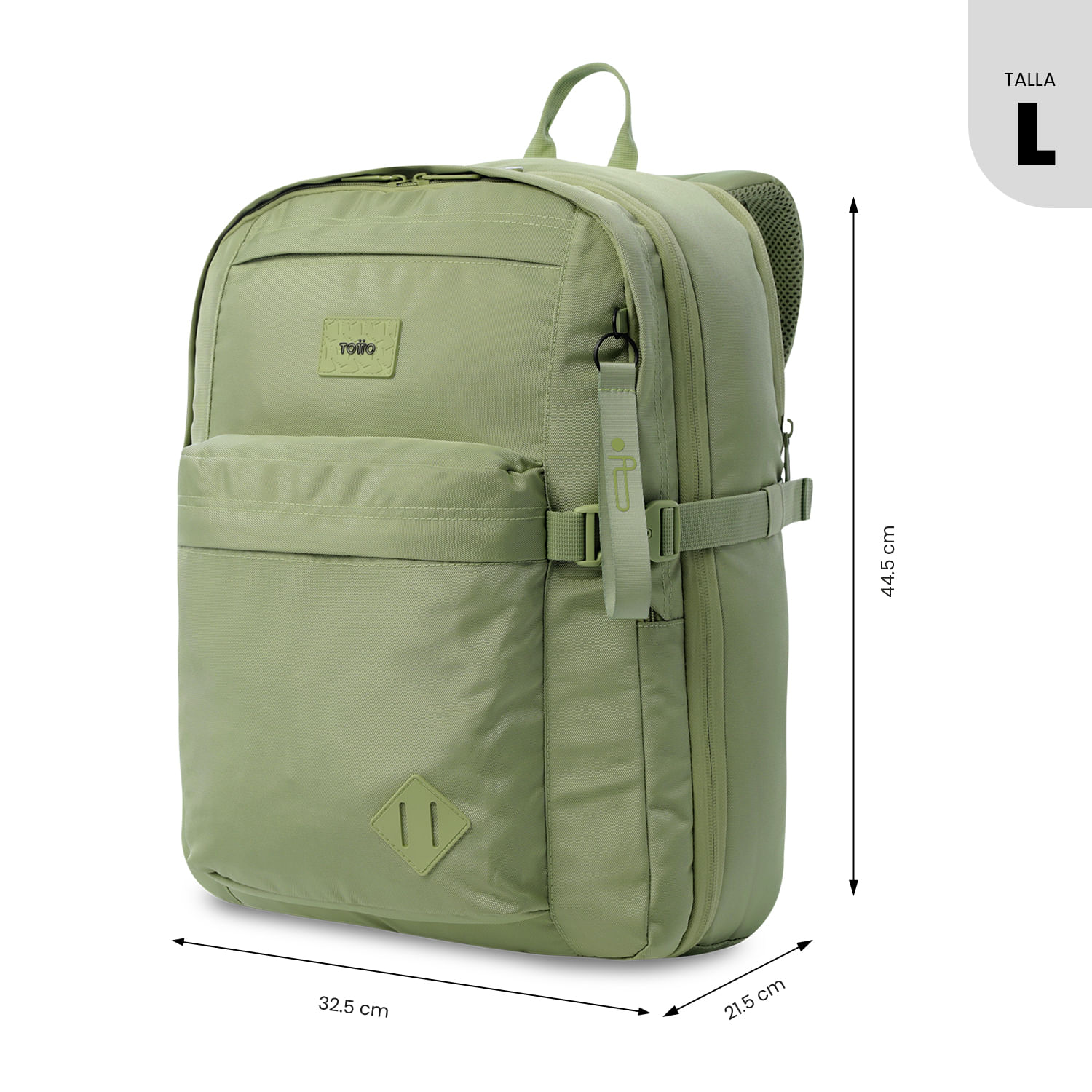 Morral Viajero Grande Easy Verde | Totto