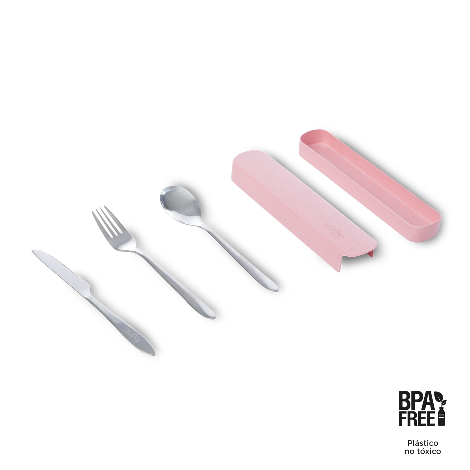 Set de cubiertos X3 Spunt color Rosado | Totto