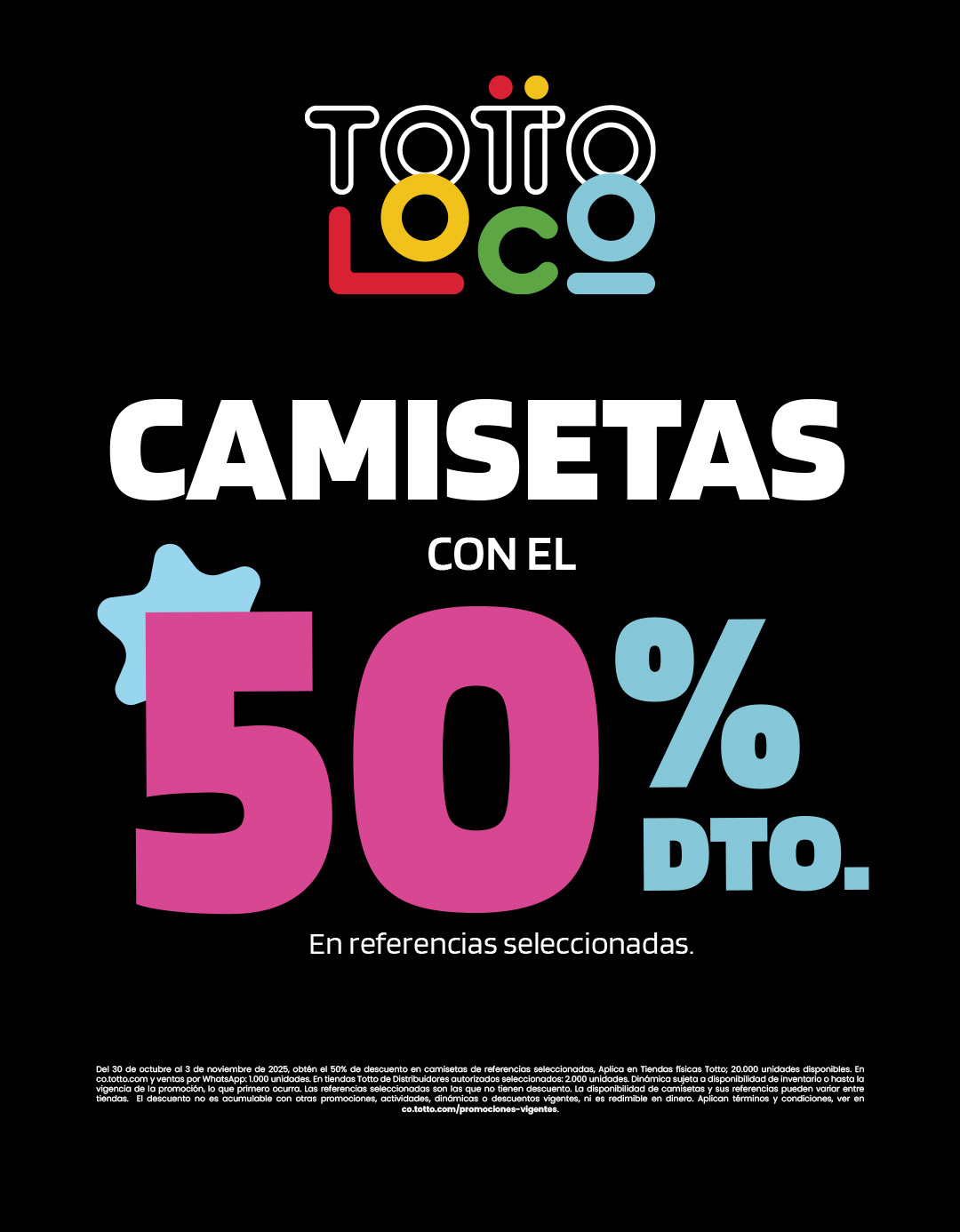 50% de Descuento en Camisetas