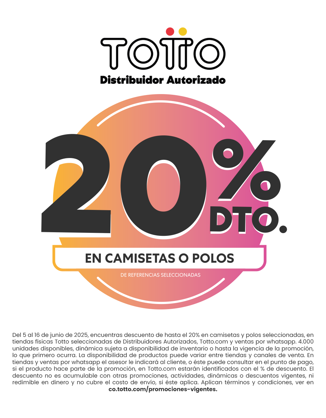 CAMISETAS Y POLOS HASTA 20% DESCUENTO
