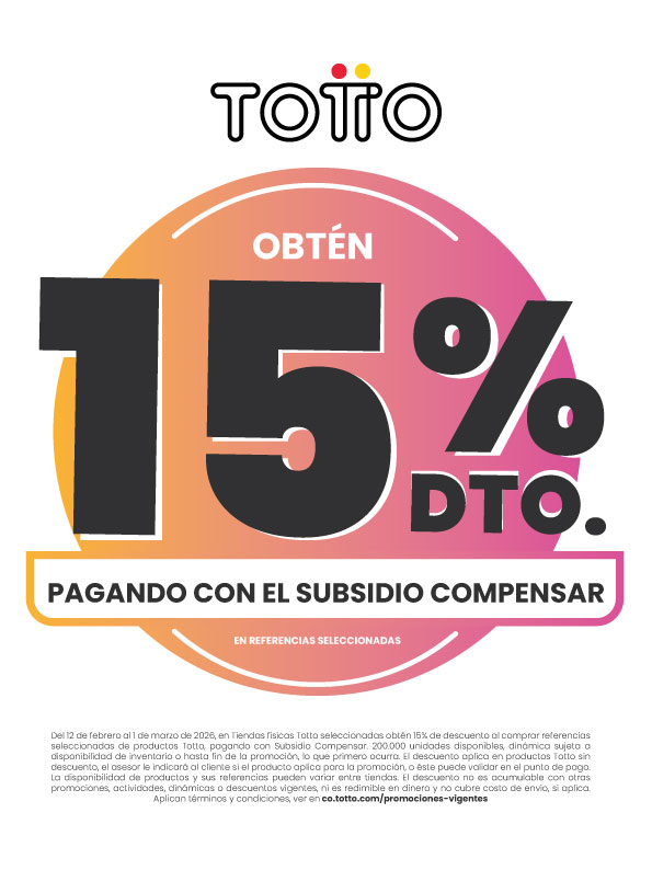 Obtén 15% off pagando con subsidio Compensar