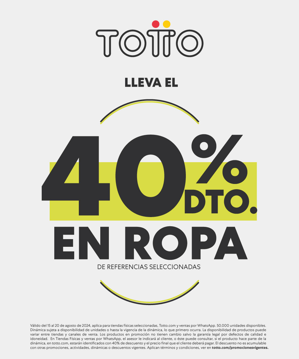 Lleva el 40% de descuento en ropa seleccionada