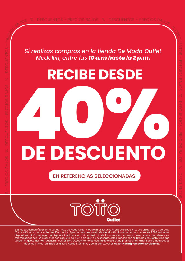 Recibe desde 40% OFF en referencias seleccionadas