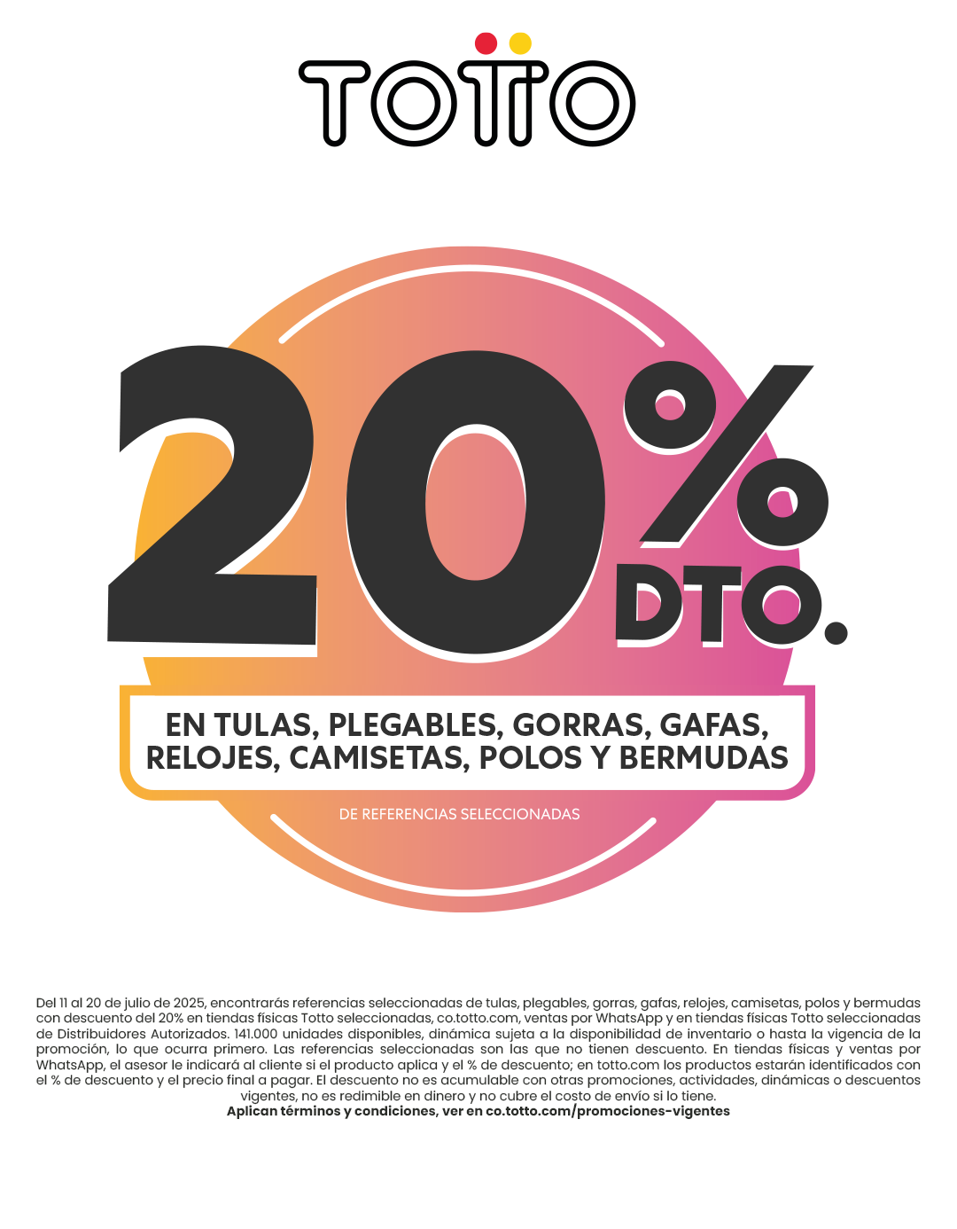 20% de Descuento en Productos de Lineas Seleccionadas