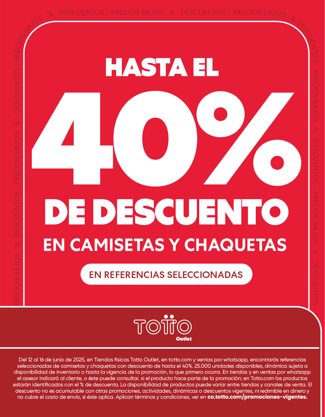 CAMISETAS Y CHAQUETAS HASTA 40% DESCUENTO