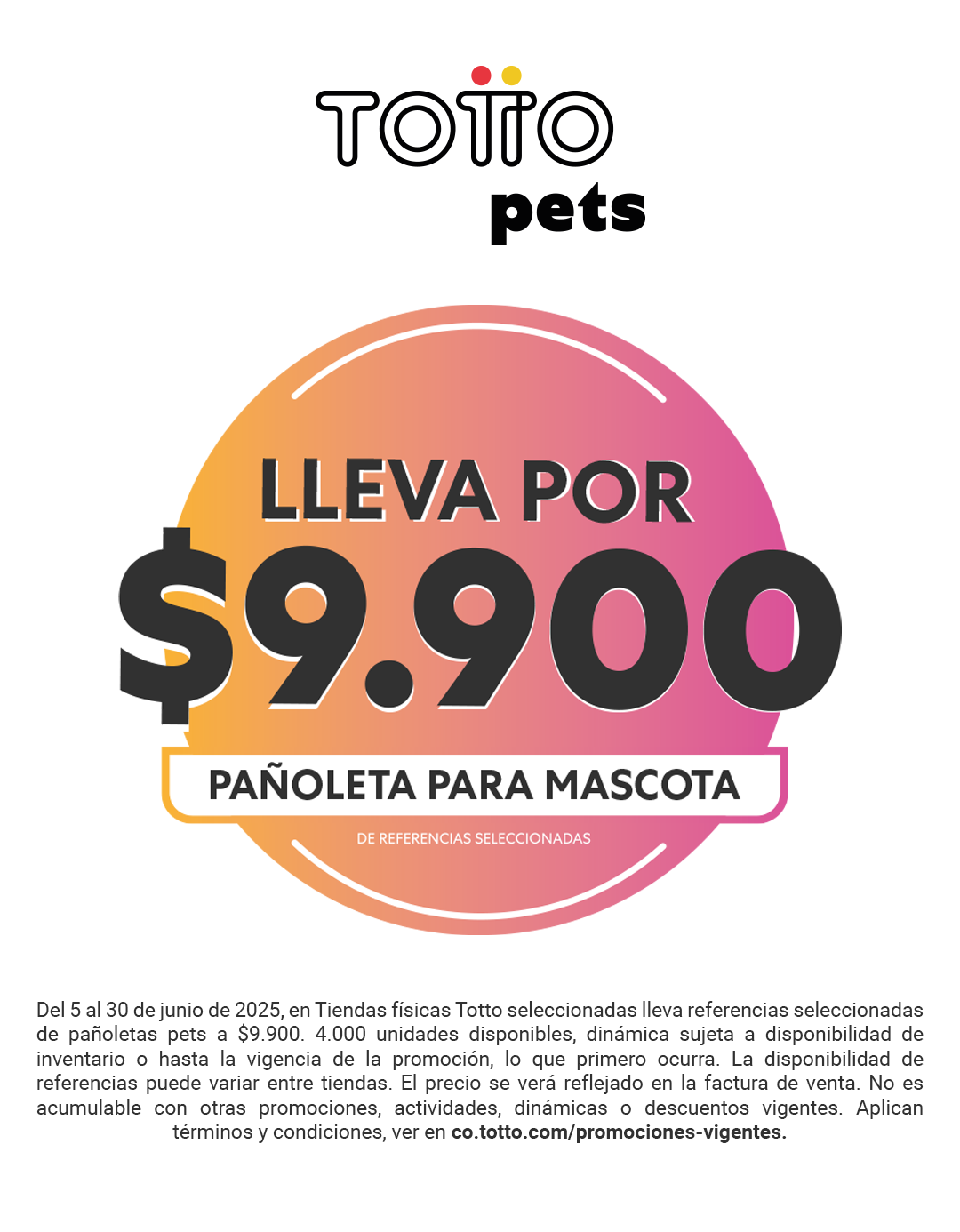 PAÑOLETAS PETS $9.900