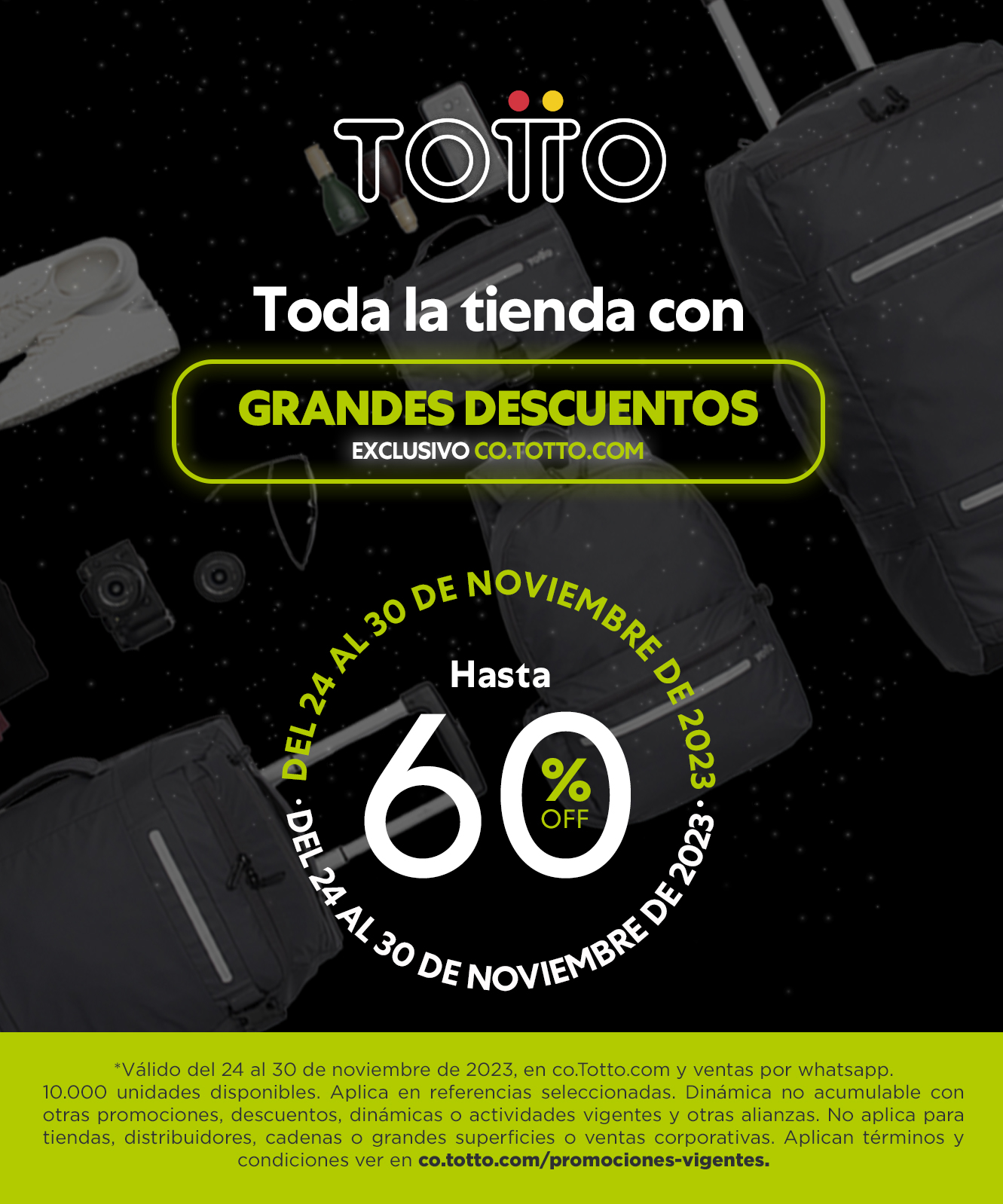 Black days Totto hasta 60% del 24 al 30 de noviembre