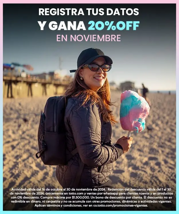 Regístrate y obtén el 20% off en  nueva colección